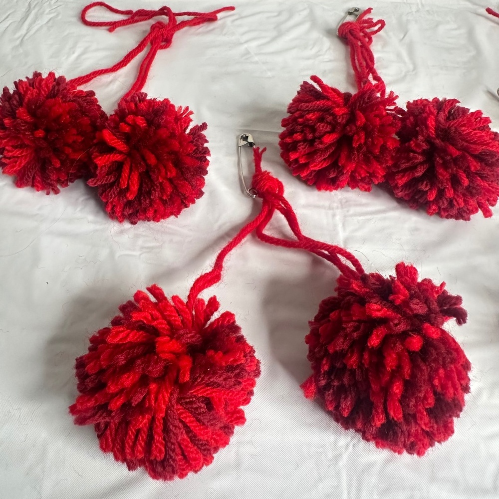 Pom Pom 10 Red 2 inches Pom Pom New without Tags